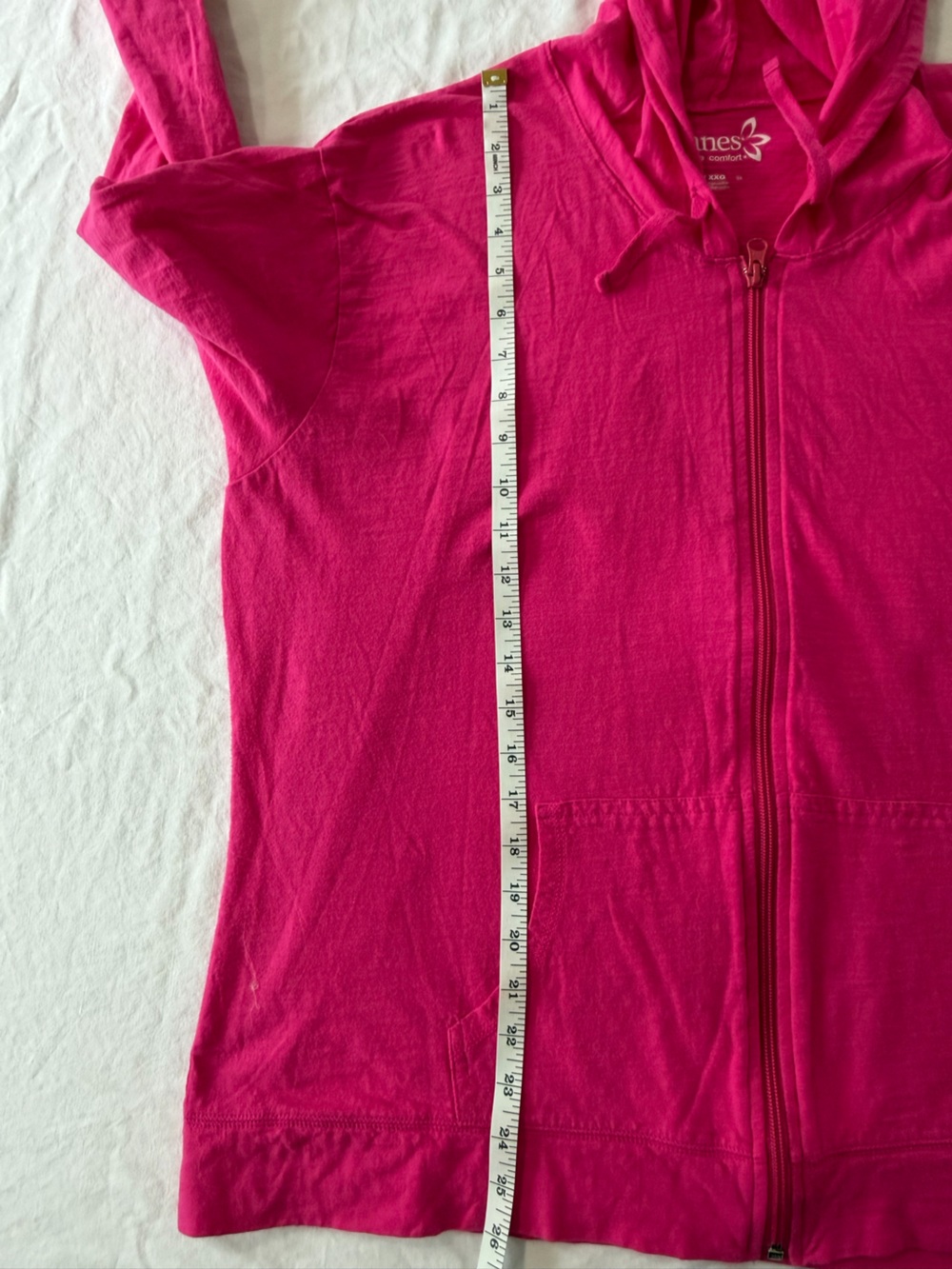 Hanes Bright Pink Full-Zip Hooded Sweatshirt - Picture 5 of 7